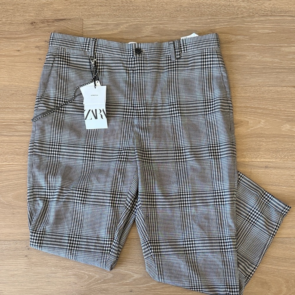 NWT Zara Monochrome Checkered Trousers 🔥